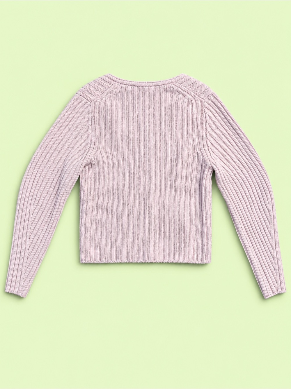 VINCE Full Sleeve Fitted V Neck Wool & Cashmere Blend Cropped Sweater - Picture 7 of 10